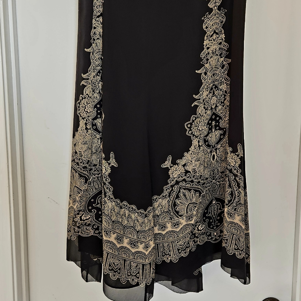 Black Silk Skirt, Lined, Size 12, Spirit by Coldwater Creek